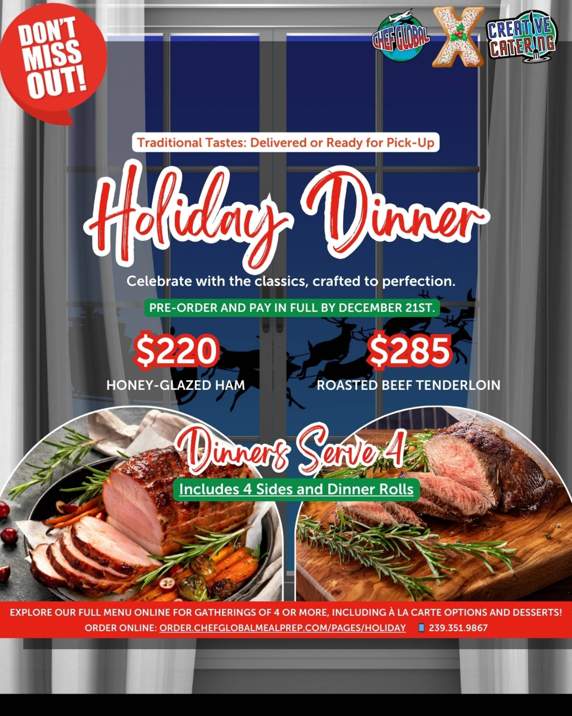 Holiday Dinner (Honey-Glazed Ham)