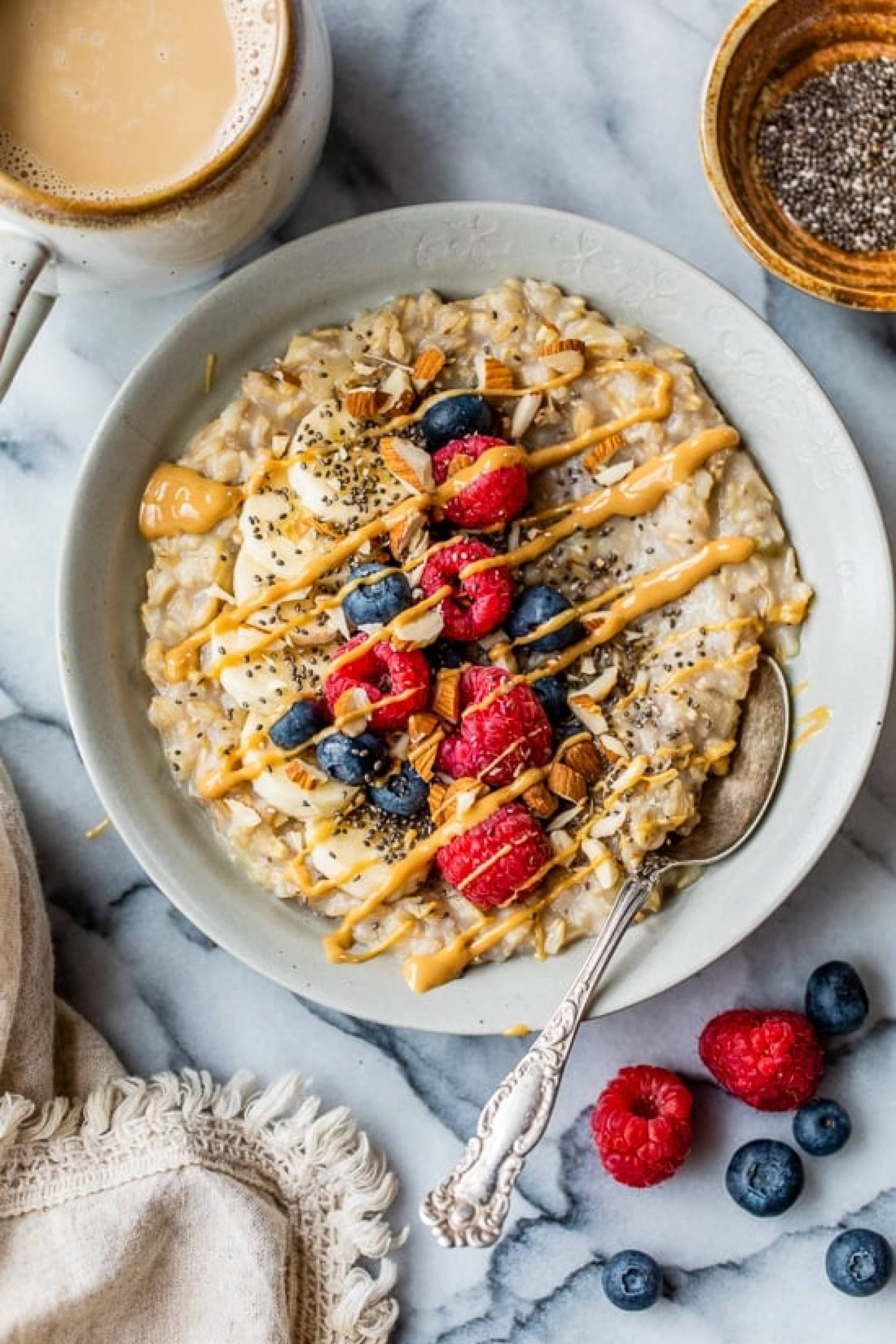 Almond Butter Breakfast Oatmeal Bowl